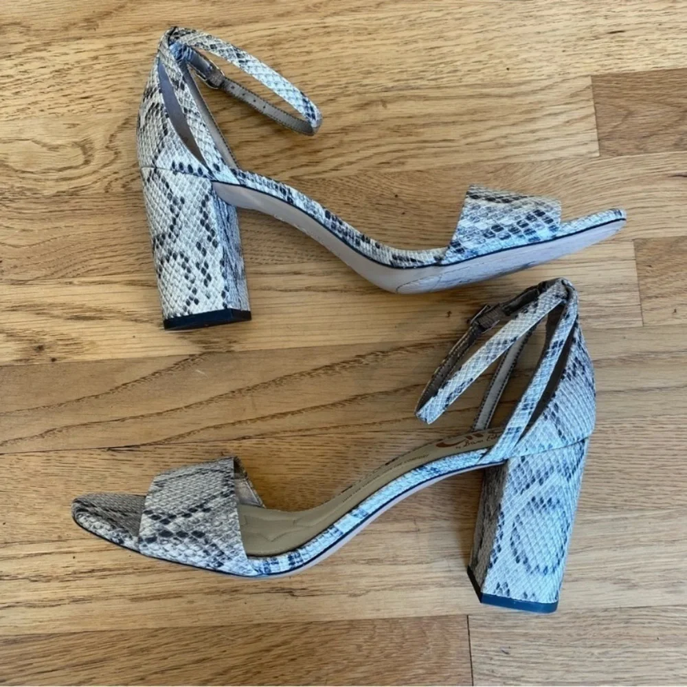 Circus by Sam Edelman Oleana Snakeskin Embossed Leather Stack Heel Size 9.5